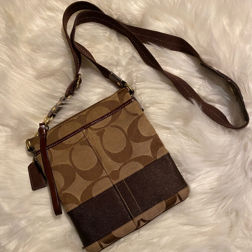 Coach Monogram small crossbody -Brown